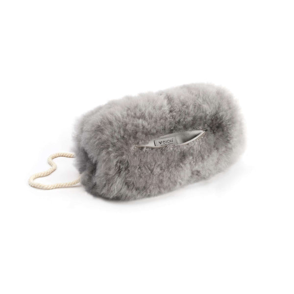 Handmuff MANU in neutralem Ton und Stoffband