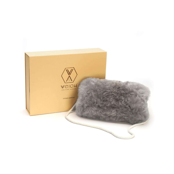 Handmuff MANU in neutralem Ton und Stoffband
