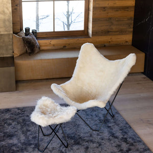 Butterfly Ottoman und Butterfly Chair MARIPOSA Überzug aus Alpaka