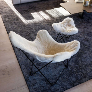 Butterfly Ottoman und Butterfly Chair MARIPOSA Überzug aus Alpaka