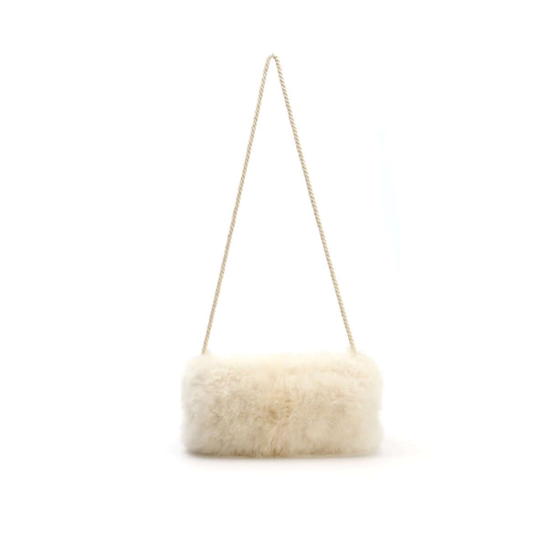 Handmuff MANU in neutralem Ton und Stoffband