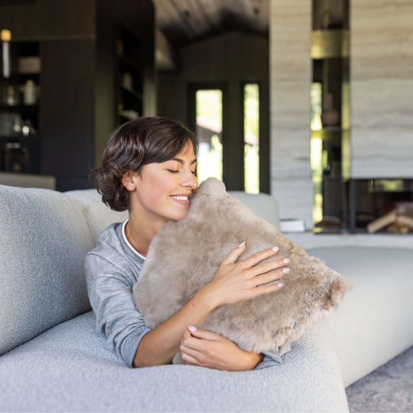 Luxus Zierkissen Kissen Couchkissen NUBE aus Alpaka zur Deko