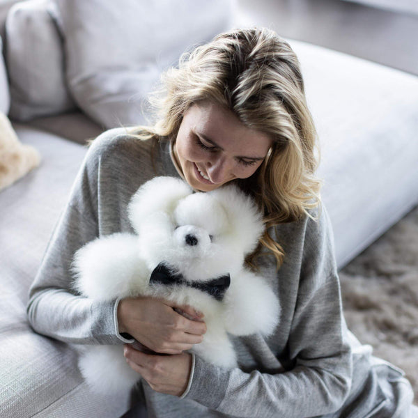 Stofftier Teddy PELU Kuscheltier aus Alpaka für Kinder und Erwachsene