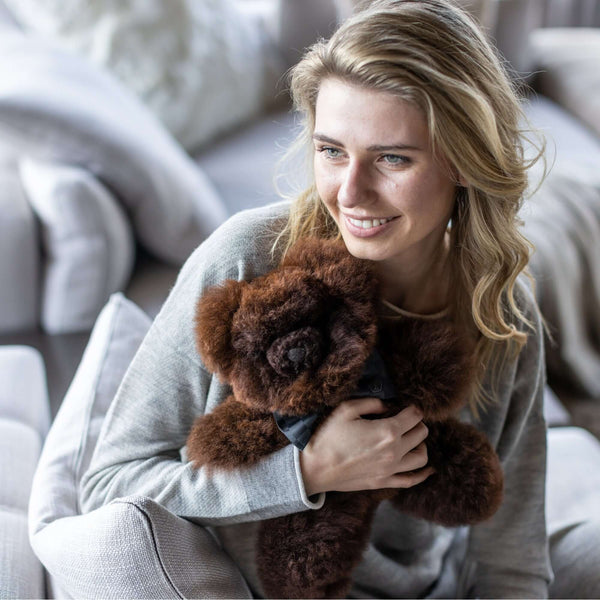 Stofftier Teddy PELU Kuscheltier aus Alpaka für Kinder und Erwachsene