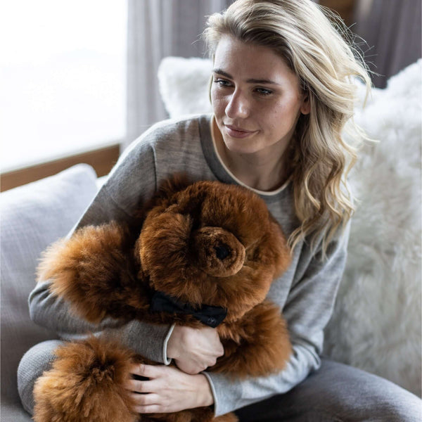 Stofftier Teddy PELU Kuscheltier aus Alpaka für Kinder und Erwachsene