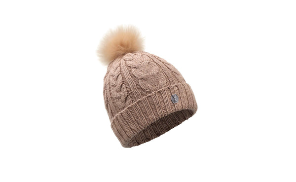 Wärmende Mütze VICENTE aus Alpakawolle mit Bommel. Warm und Flauschig