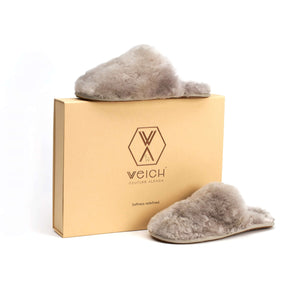 Hausschuhe PATO in neutralem Ton und mit Geschenkverpackung