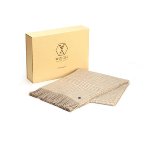 Alpaka Wolldecke MATEA mit wendbarem Muster inklusive edler Geschenkverpackung