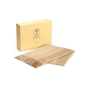 Plaid TIRA in beige in Geschenkbox