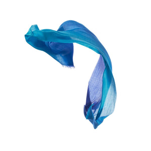 Blaue Seidenstola SOL aus Ultrafine Alpaka und Kaschmir