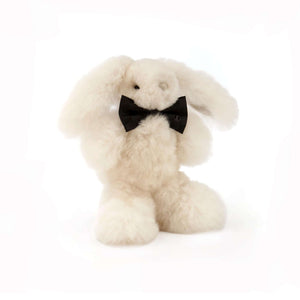 Alpaka Stofftierhase MILO mit Schleifchen