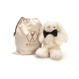 Alpaka Stofftierhase MILO mit Schleifchen