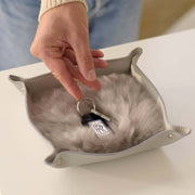 Mann platziert Autoschlüssel in Schlüsselschale TODO