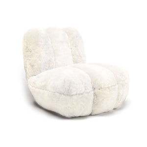 Luxuriöser Toe Chair Sessel DEDO aus Alpaka in offwhite beige