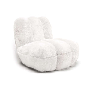 Luxuriöser Toe Chair Sessel DEDO aus Alpaka in offwhite beige